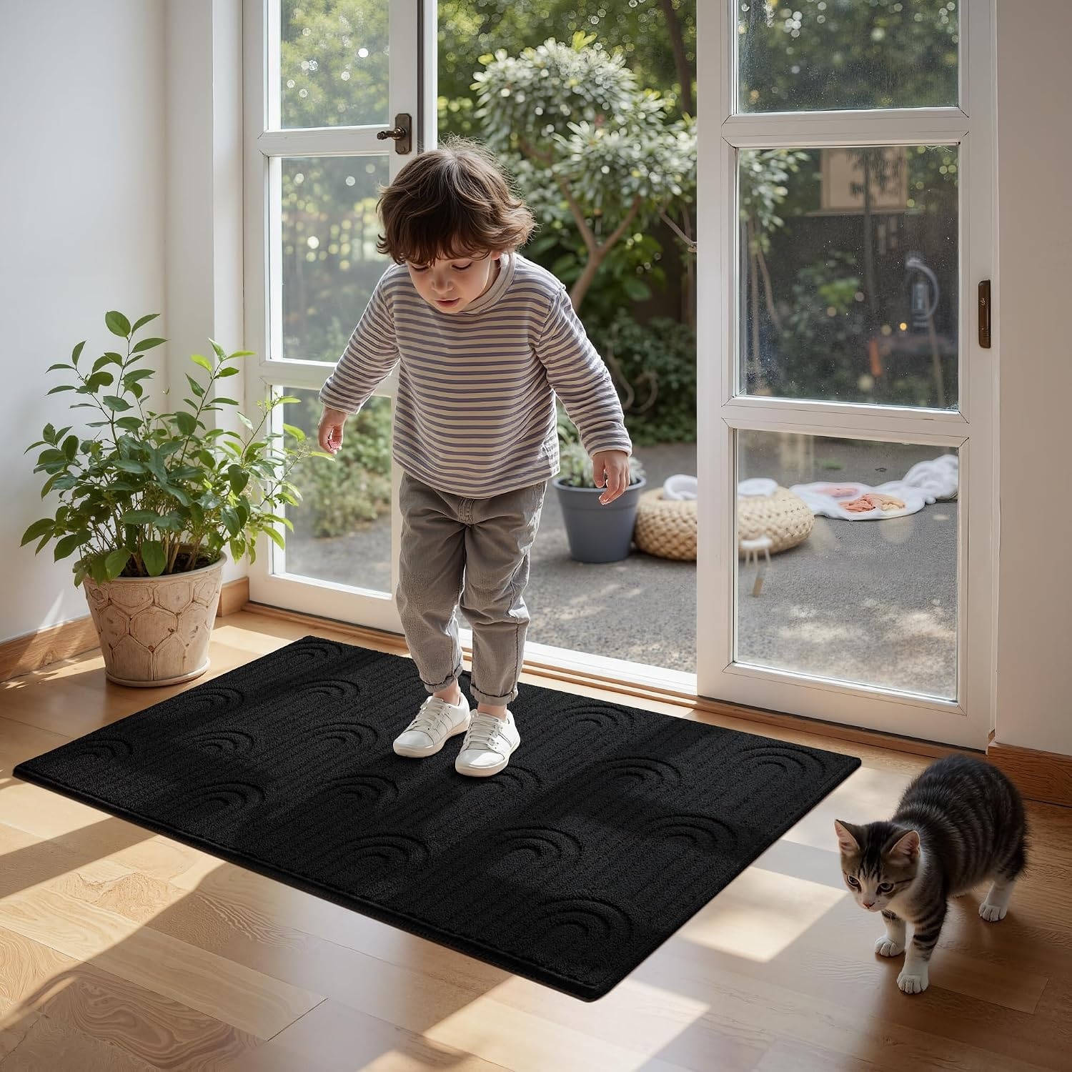 image:imageGRANNY SAYS Indoor Doormat 20 x 32 NonSlip Front Door Mats Outdoor Welcome Mat Washable Low Profile Indoor Door Mats for Entryway Floor Inside Back DoormatsBlack