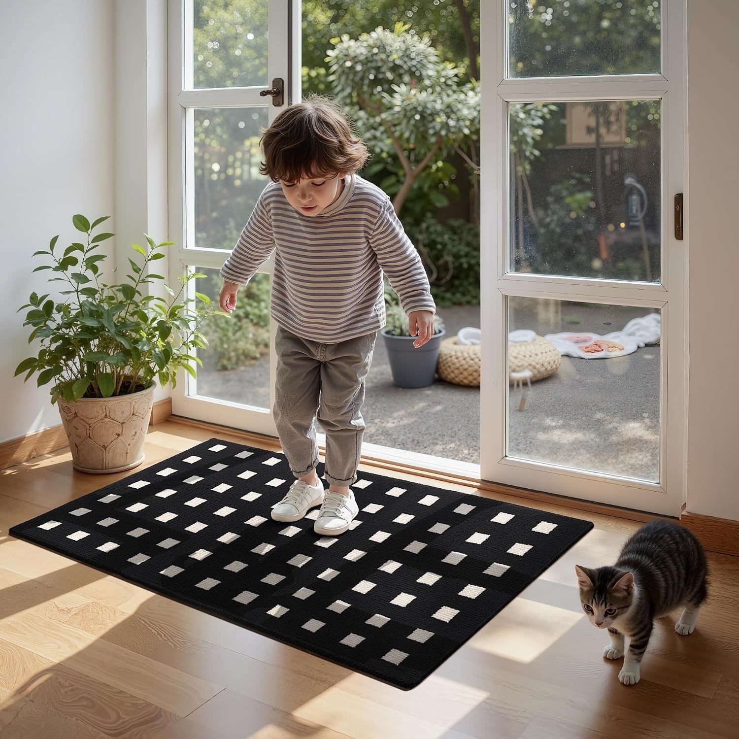 image:imageGRANNY SAYS Indoor Doormat 20 x 32 NonSlip Front Door Mats Outdoor Welcome Mat Washable Low Profile Indoor Door Mats for Entryway Floor Inside Back DoormatsBlackmosaic