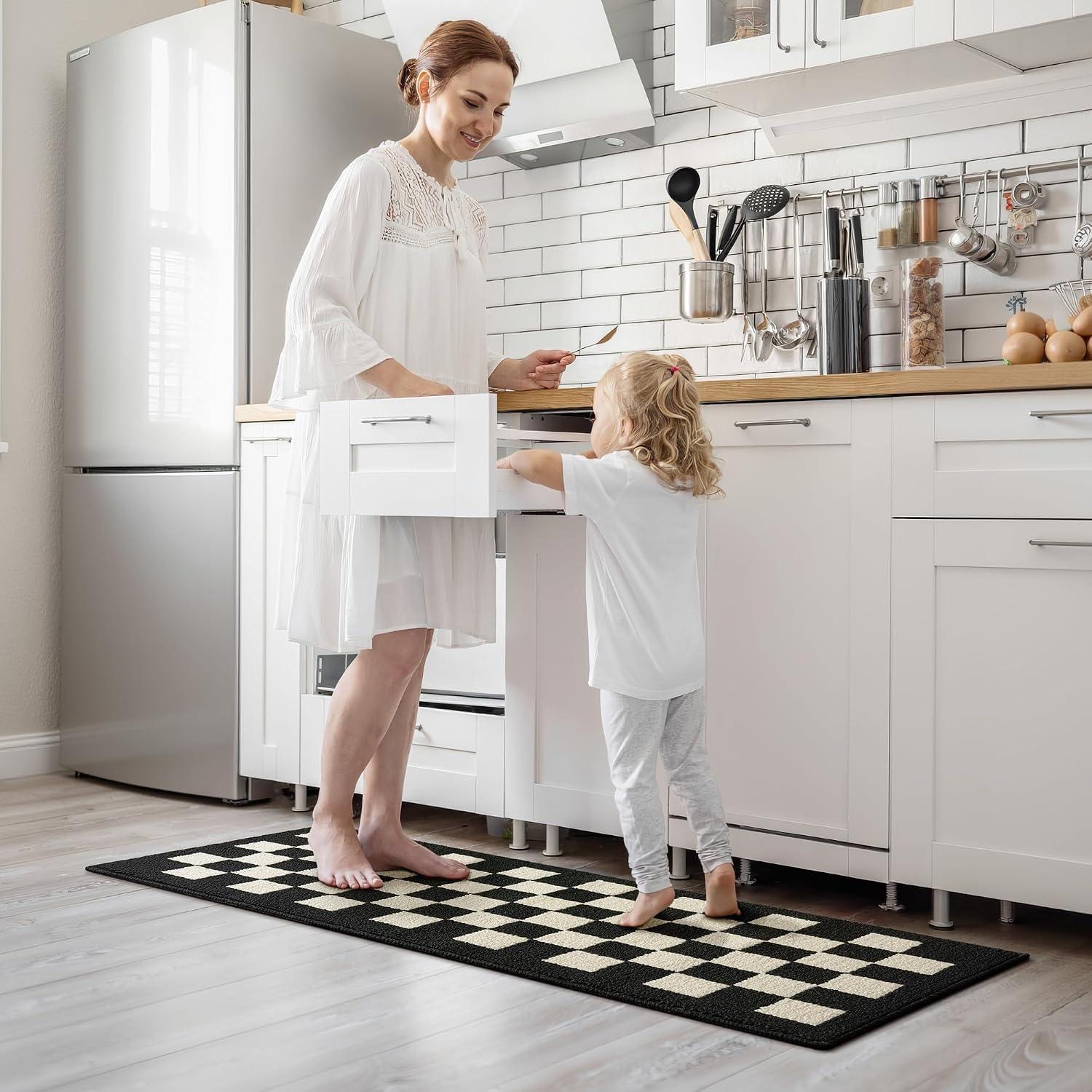 image:imageGRANNY SAYS Indoor Doormat 20 x 32 NonSlip Front Door Mats Outdoor Welcome Mat Washable Low Profile Indoor Door Mats for Entryway Floor Inside Back DoormatsCheckerboard