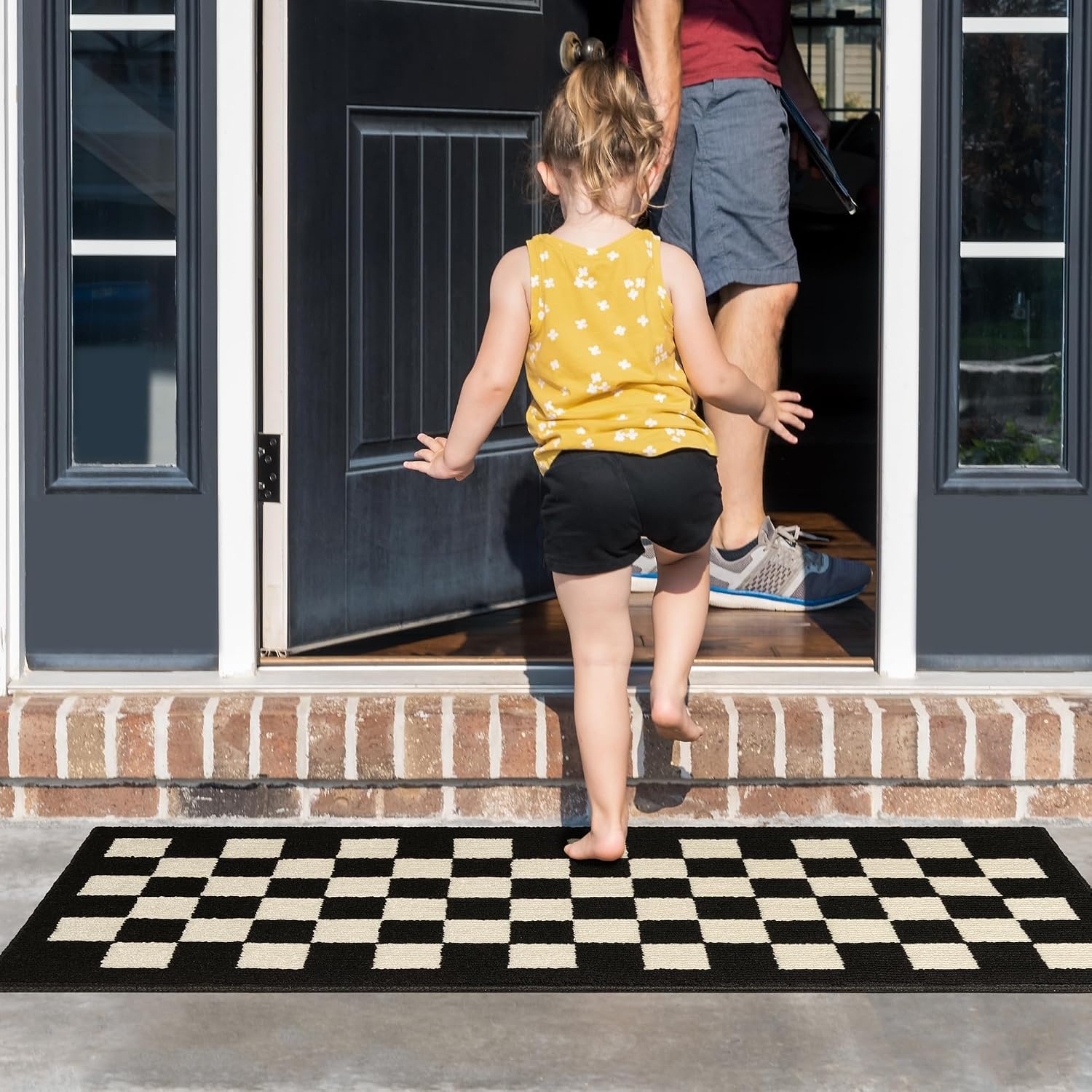 image:imageGRANNY SAYS Indoor Doormat 20 x 32 NonSlip Front Door Mats Outdoor Welcome Mat Washable Low Profile Indoor Door Mats for Entryway Floor Inside Back DoormatsCheckerboard