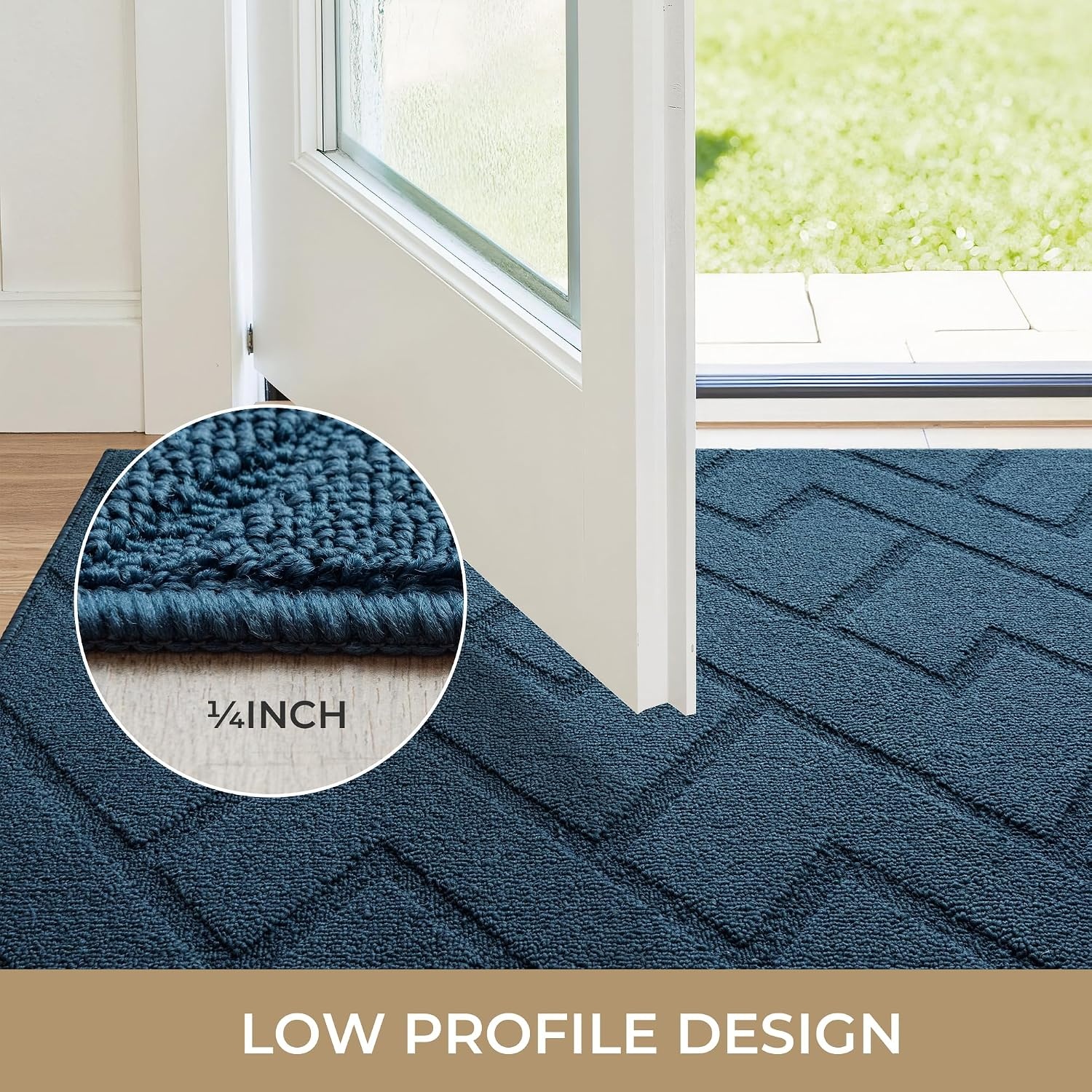 image:imageGRANNY SAYS Indoor Doormat 20 x 32 NonSlip Front Door Mats Outdoor Welcome Mat Washable Low Profile Indoor Door Mats for Entryway Floor Inside Back DoormatsDeep Blue