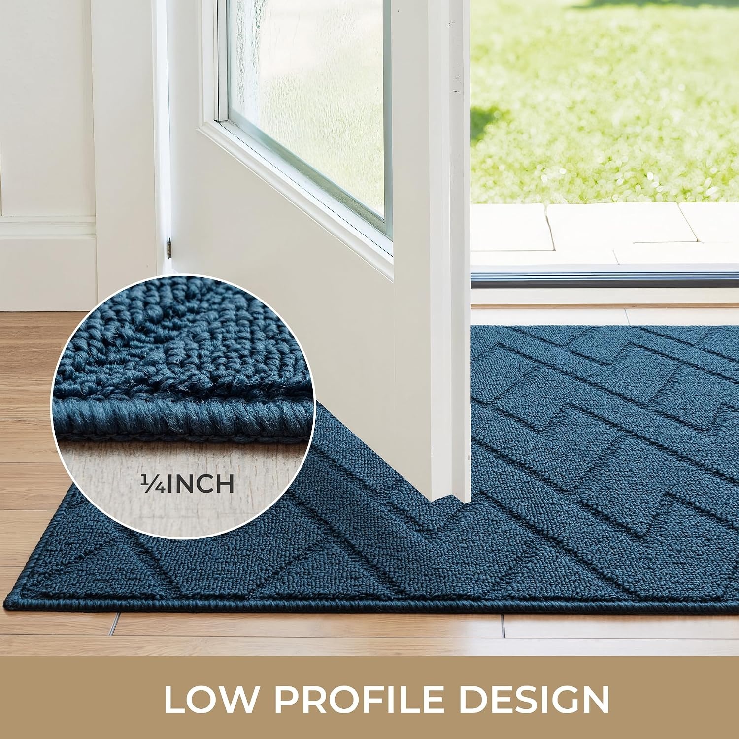 image:imageGRANNY SAYS Indoor Doormat 20 x 32 NonSlip Front Door Mats Outdoor Welcome Mat Washable Low Profile Indoor Door Mats for Entryway Floor Inside Back DoormatsDeep Blue