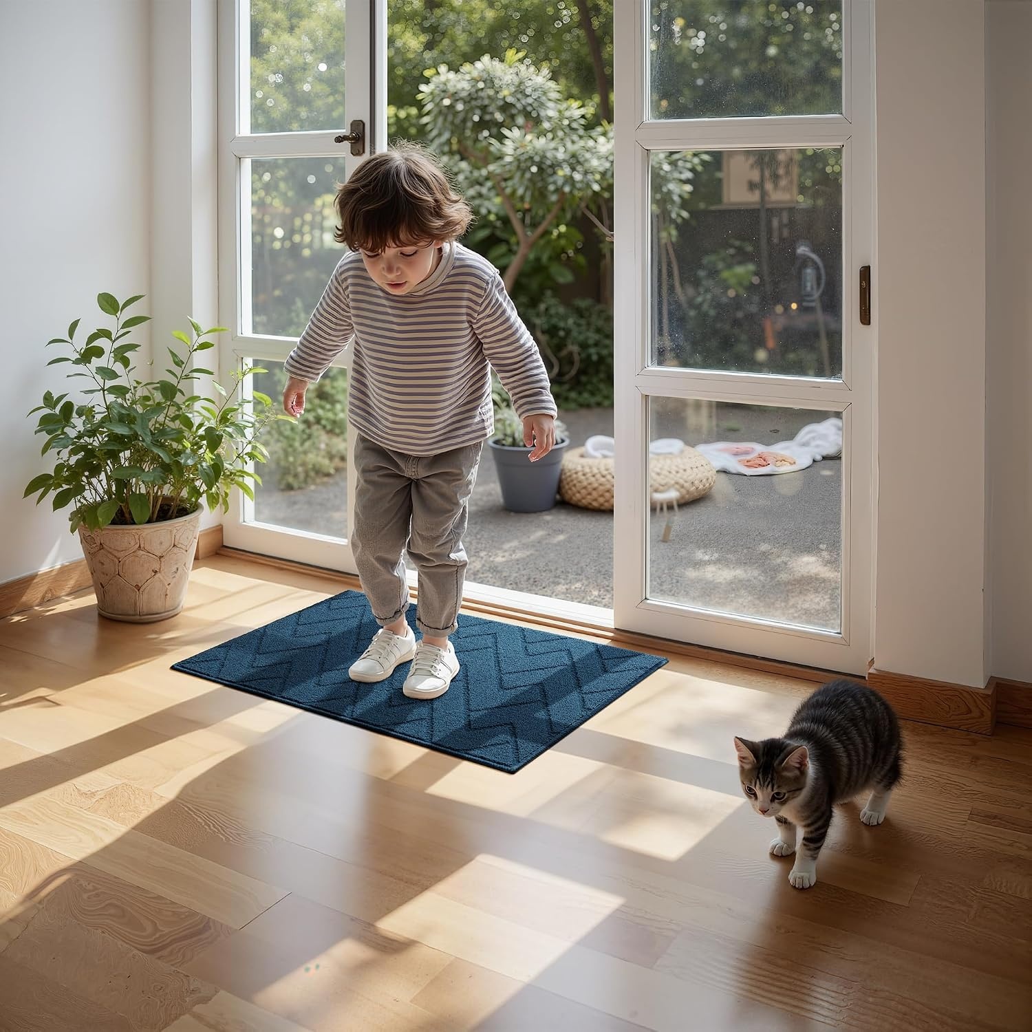 image:imageGRANNY SAYS Indoor Doormat 20 x 32 NonSlip Front Door Mats Outdoor Welcome Mat Washable Low Profile Indoor Door Mats for Entryway Floor Inside Back DoormatsDeep Blue