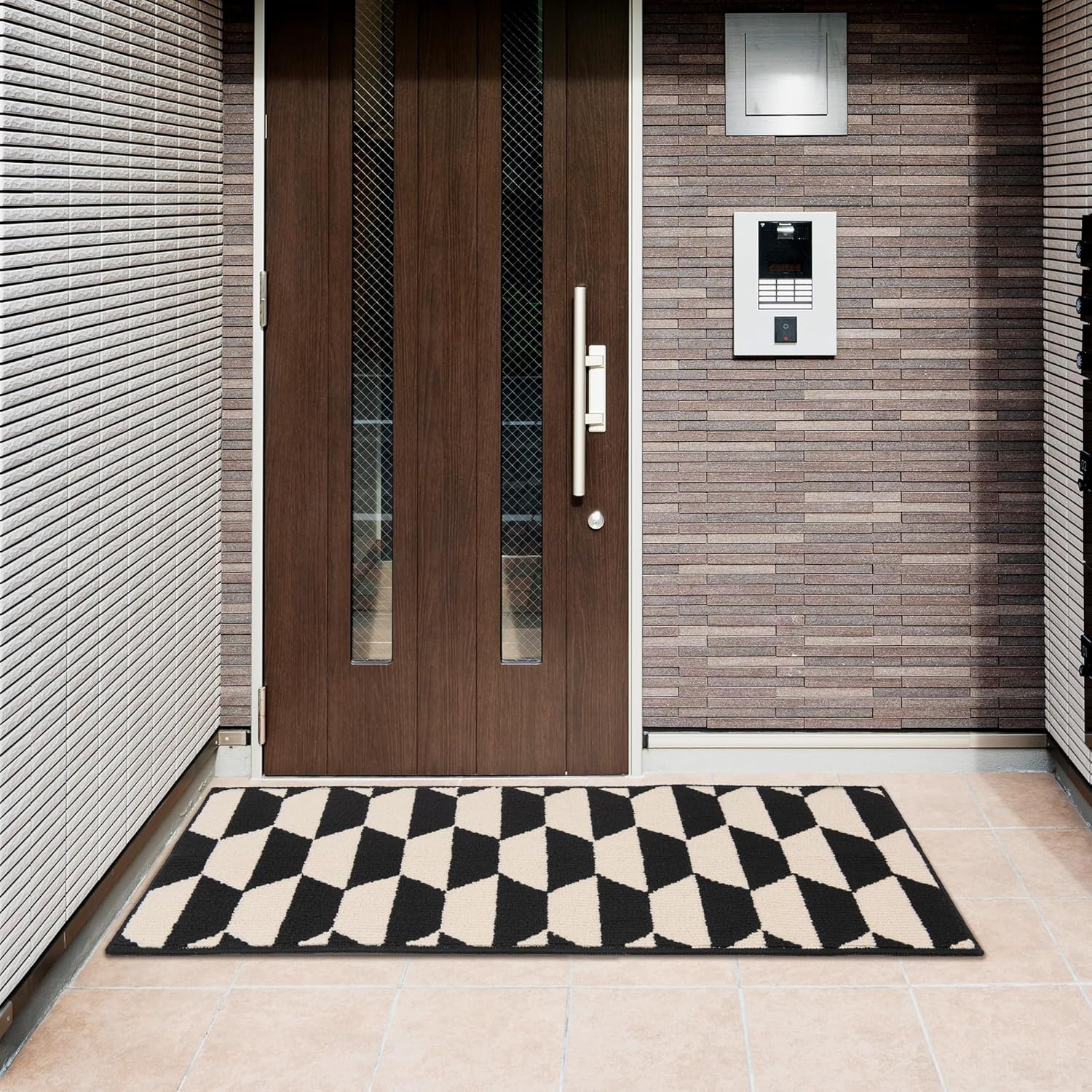 image:imageGRANNY SAYS Indoor Doormat 20 x 32 NonSlip Front Door Mats Outdoor Welcome Mat Washable Low Profile Indoor Door Mats for Entryway Floor Inside Back DoormatsBlackTan