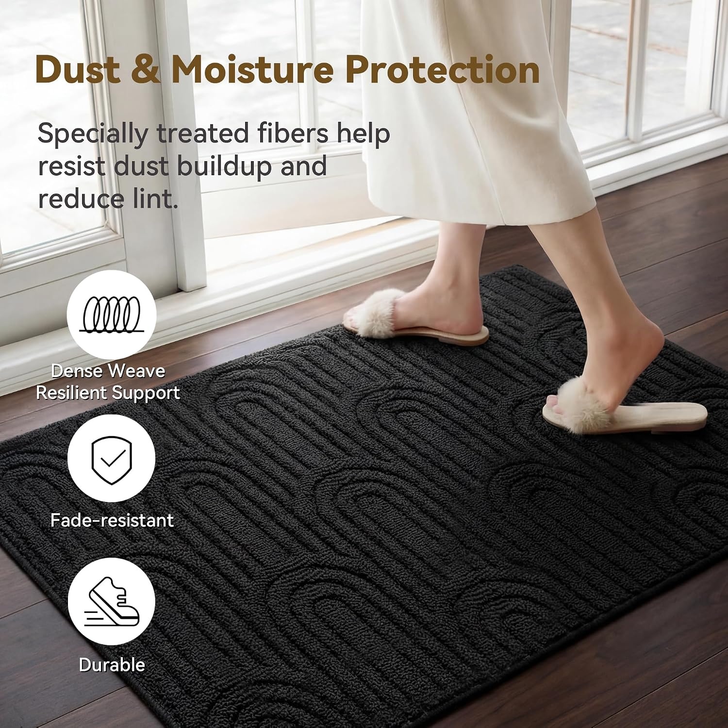 image:imageGRANNY SAYS Indoor Doormat 20 x 32 NonSlip Front Door Mats Outdoor Welcome Mat Washable Low Profile Indoor Door Mats for Entryway Floor Inside Back DoormatsBlack