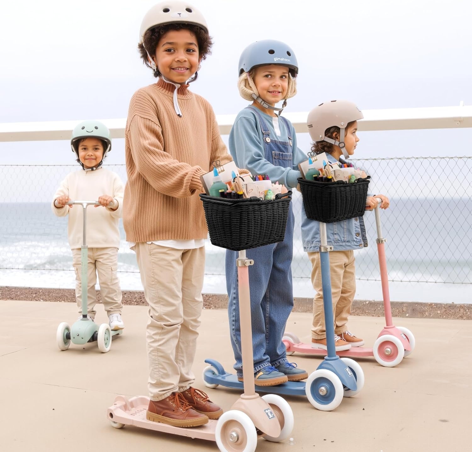 image:imageGRANNY SAYS Kids Bike Basket Front Bicycle Bike Baskets for Kids Small Wicker Bike Basket for Boys and Girls Small Wicker Basket for Bike 1PackBlack