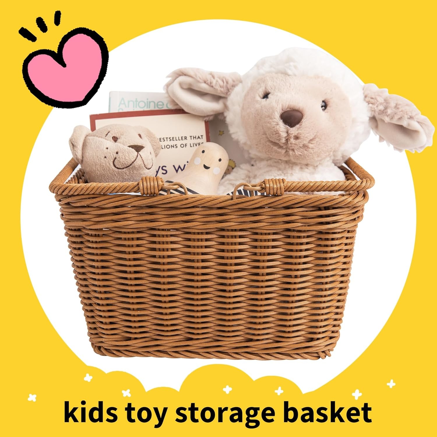 image:imageGRANNY SAYS Kids Bike Basket Front Bicycle Bike Baskets for Kids Small Wicker Bike Basket for Boys and Girls Small Wicker Basket for Bike 1PackBrown