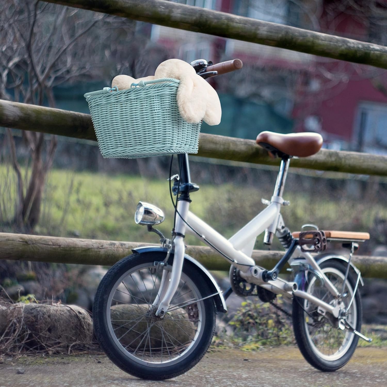 image:imageGRANNY SAYS Kids Bike Basket Front Bicycle Bike Baskets for Kids Small Wicker Bike Basket for Boys and Girls Small Wicker Basket for Bike 1PackLight Blue