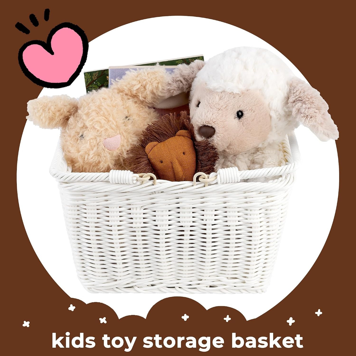 image:imageGRANNY SAYS Kids Bike Basket Front Bicycle Bike Baskets for Kids Small Wicker Bike Basket for Boys and Girls Small Wicker Basket for Bike 1PackWhite