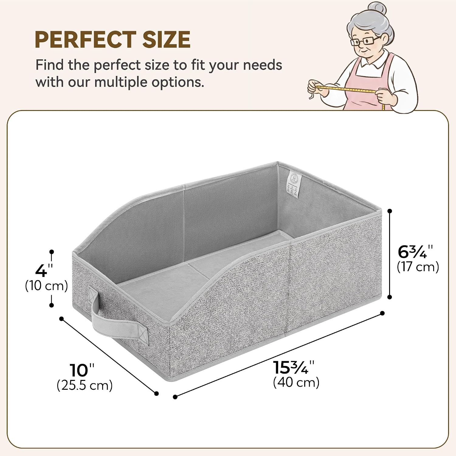 image:imageGRANNY SAYS Purse Organizer for Closet Trapezoid Storage Bins Closet Shelf Organizer Storage Baskets for Shelves Fabric Clothing Organizer Closet Organizers and Storage Gray 3PackAsh Gray