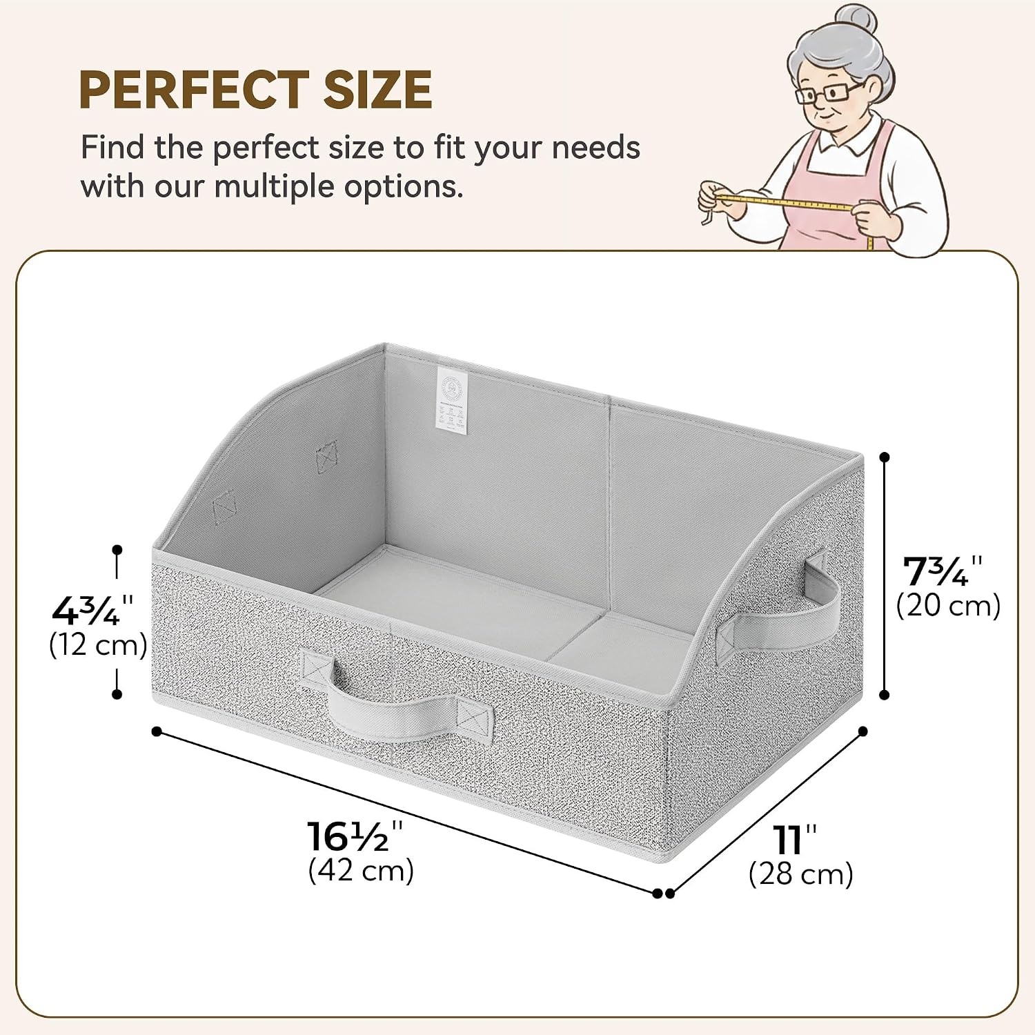 image:imageGRANNY SAYS Purse Organizer for Closet Trapezoid Storage Bins Closet Shelf Organizer Storage Baskets for Shelves Fabric Clothing Organizer Closet Organizers and Storage Gray 3PackAsh Gray