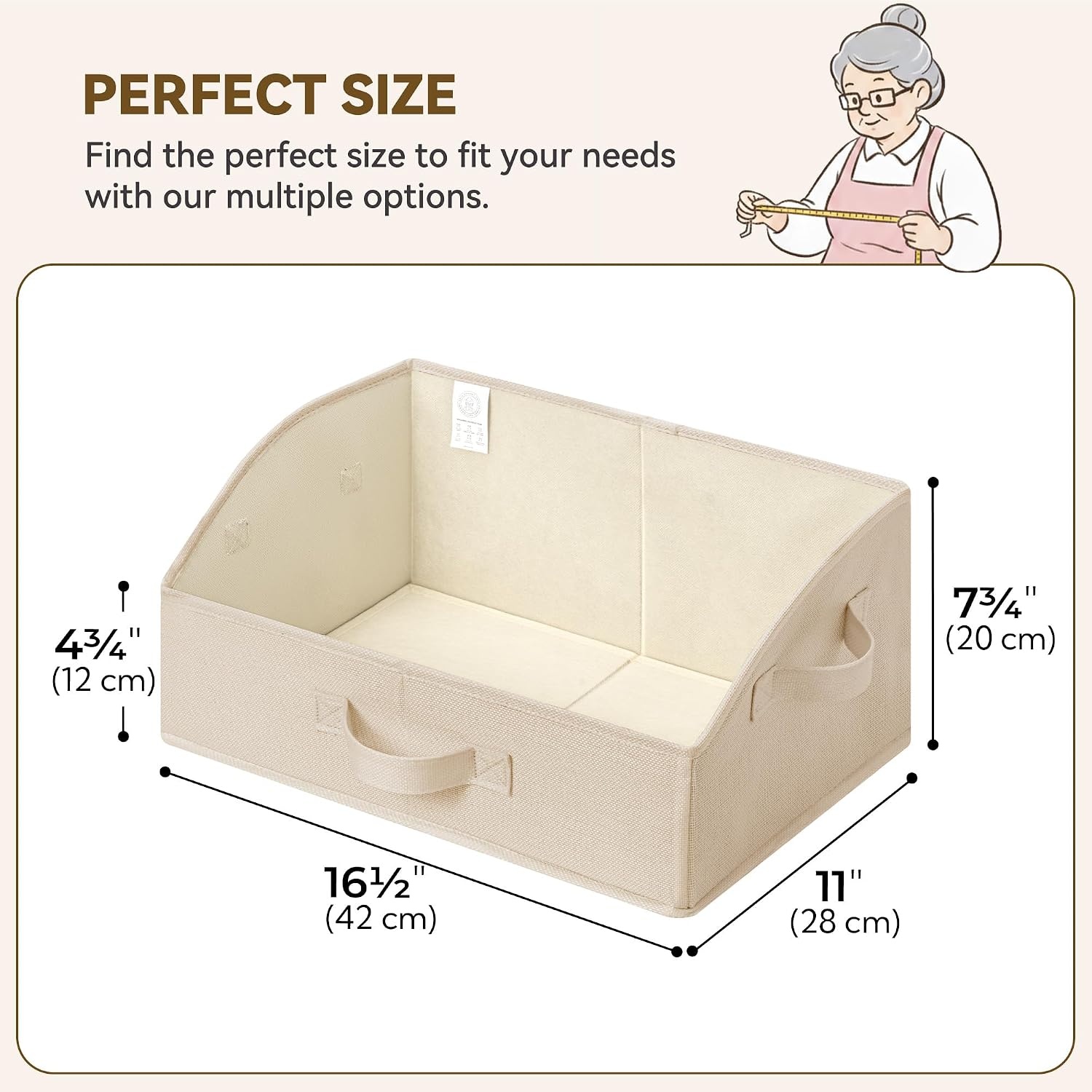 image:imageGRANNY SAYS Purse Organizer for Closet Trapezoid Storage Bins Closet Shelf Organizer Storage Baskets for Shelves Fabric Clothing Organizer Closet Organizers and Storage Gray 3PackKhaki