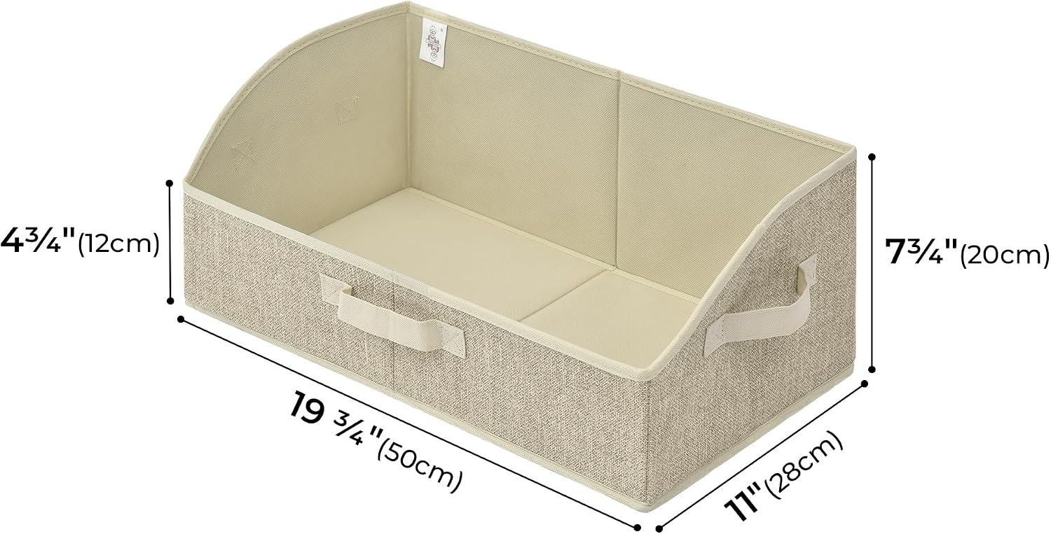 image:imageGRANNY SAYS Purse Organizer for Closet Trapezoid Storage Bins Closet Shelf Organizer Storage Baskets for Shelves Fabric Clothing Organizer Closet Organizers and Storage Gray 3PackHoney Beige