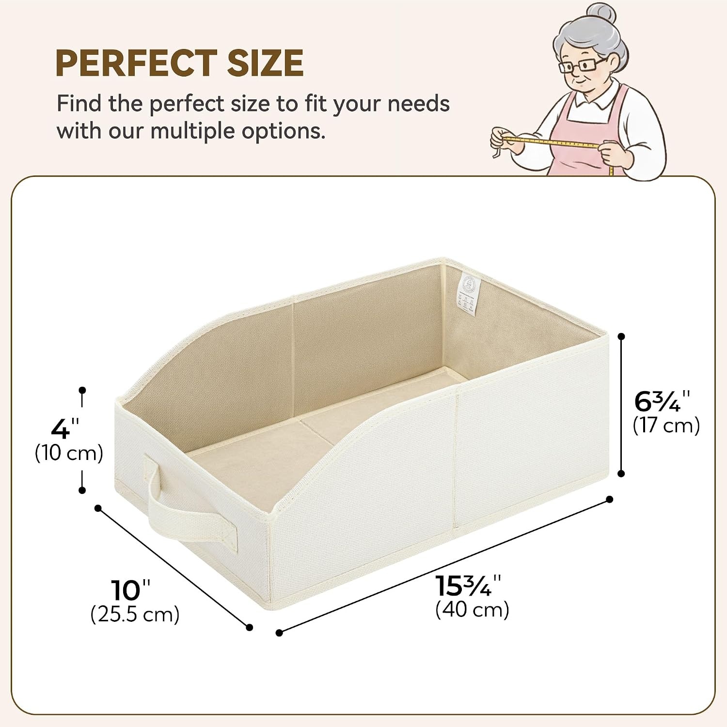image:imageGRANNY SAYS Purse Organizer for Closet Trapezoid Storage Bins Closet Shelf Organizer Storage Baskets for Shelves Fabric Clothing Organizer Closet Organizers and Storage Gray 3PackPearl White