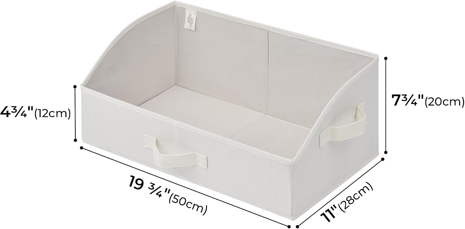 image:imageGRANNY SAYS Purse Organizer for Closet Trapezoid Storage Bins Closet Shelf Organizer Storage Baskets for Shelves Fabric Clothing Organizer Closet Organizers and Storage Gray 3PackPearl White