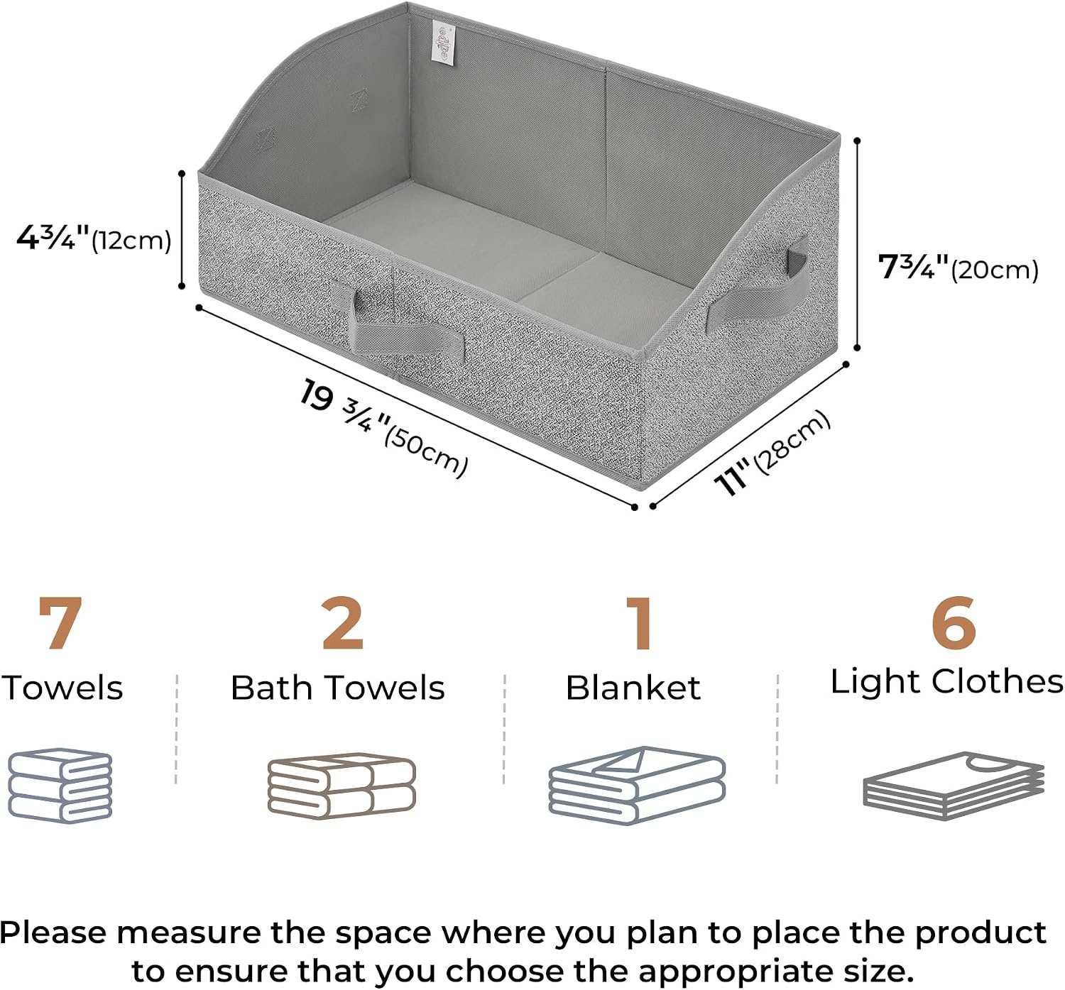 image:imageGRANNY SAYS Purse Organizer for Closet Trapezoid Storage Bins Closet Shelf Organizer Storage Baskets for Shelves Fabric Clothing Organizer Closet Organizers and Storage Gray 3PackAsh Gray