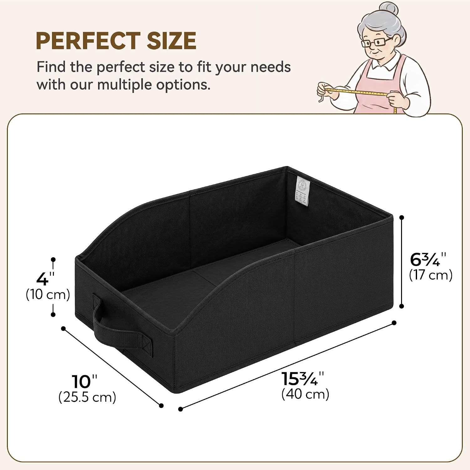 image:imageGRANNY SAYS Purse Organizer for Closet Trapezoid Storage Bins Closet Shelf Organizer Storage Baskets for Shelves Fabric Clothing Organizer Closet Organizers and Storage Gray 3PackBlack