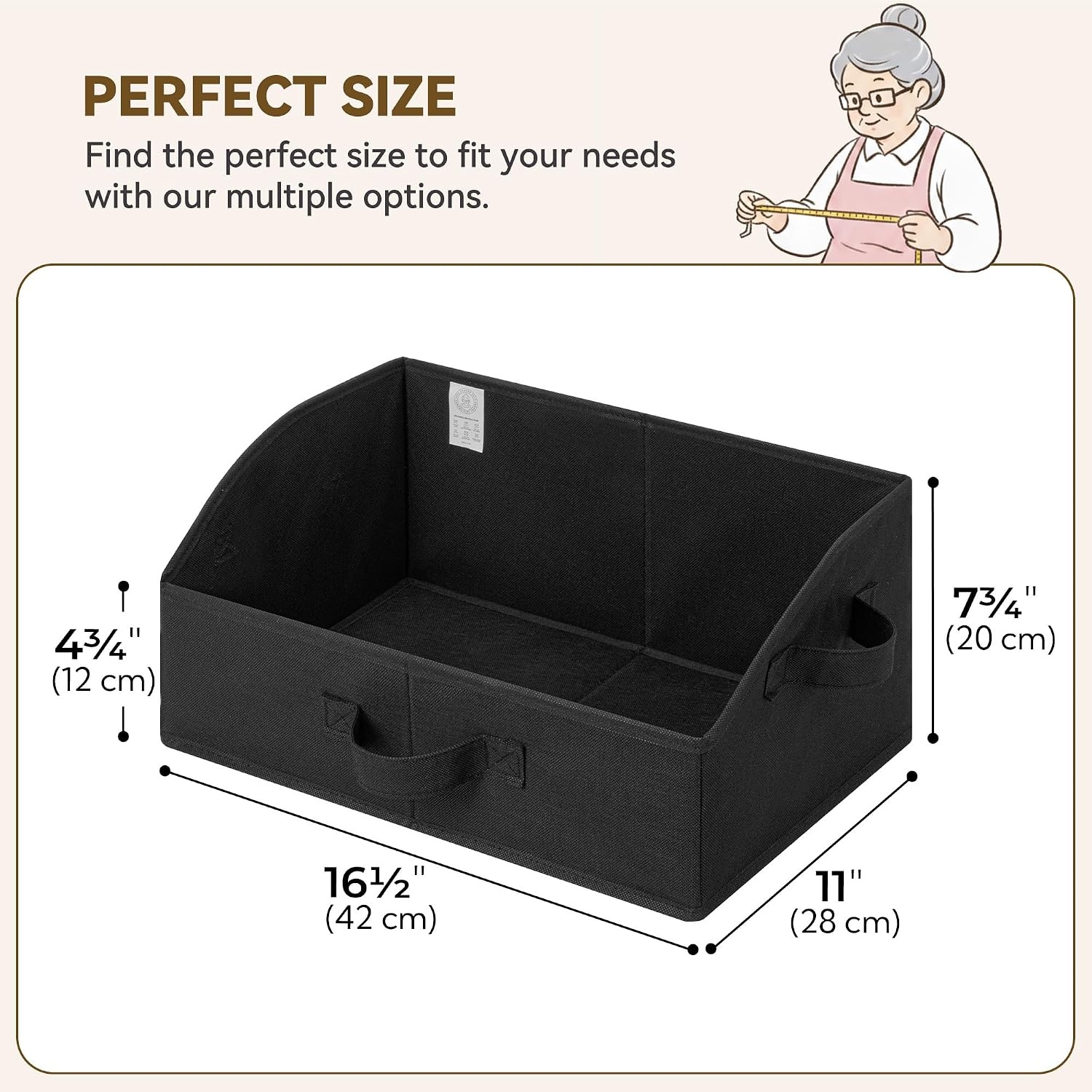 image:imageGRANNY SAYS Purse Organizer for Closet Trapezoid Storage Bins Closet Shelf Organizer Storage Baskets for Shelves Fabric Clothing Organizer Closet Organizers and Storage Gray 3PackBlack