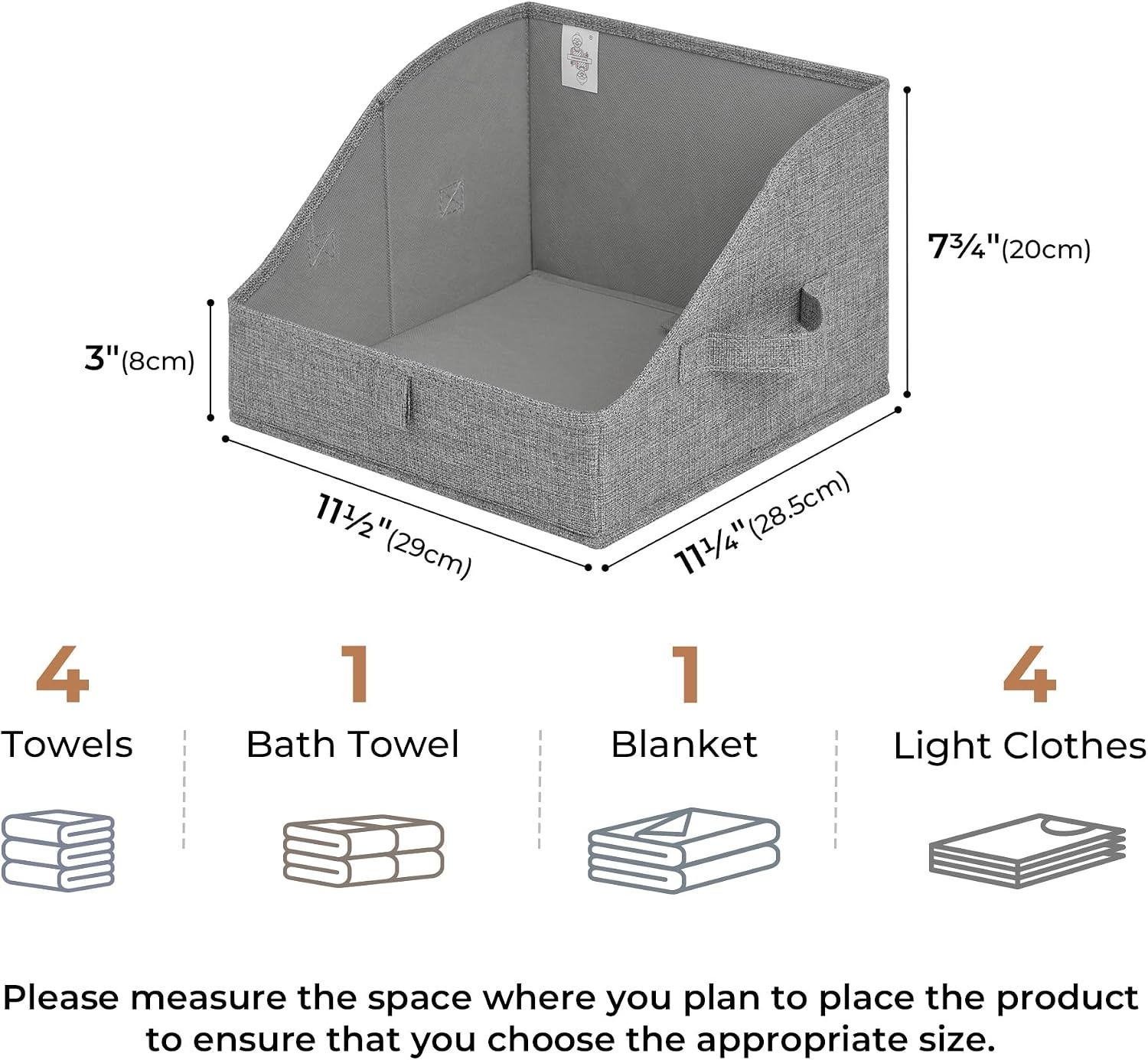 image:imageGRANNY SAYS Purse Organizer for Closet Trapezoid Storage Bins Closet Shelf Organizer Storage Baskets for Shelves Fabric Clothing Organizer Closet Organizers and Storage Gray 3PackDark Gray