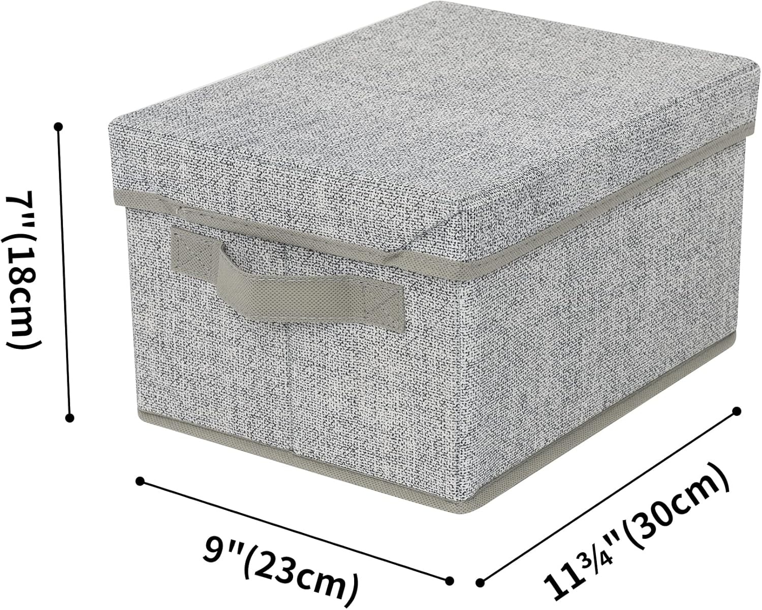 image:imageGRANNY SAYS Storage Basket with Lid Linen Fabric Storage Bins with Label Decorative Storage Boxes Clothes Storage and Organization Memory Keepsake Box 3Pack Medium KhakiampIvoryAsh Gray