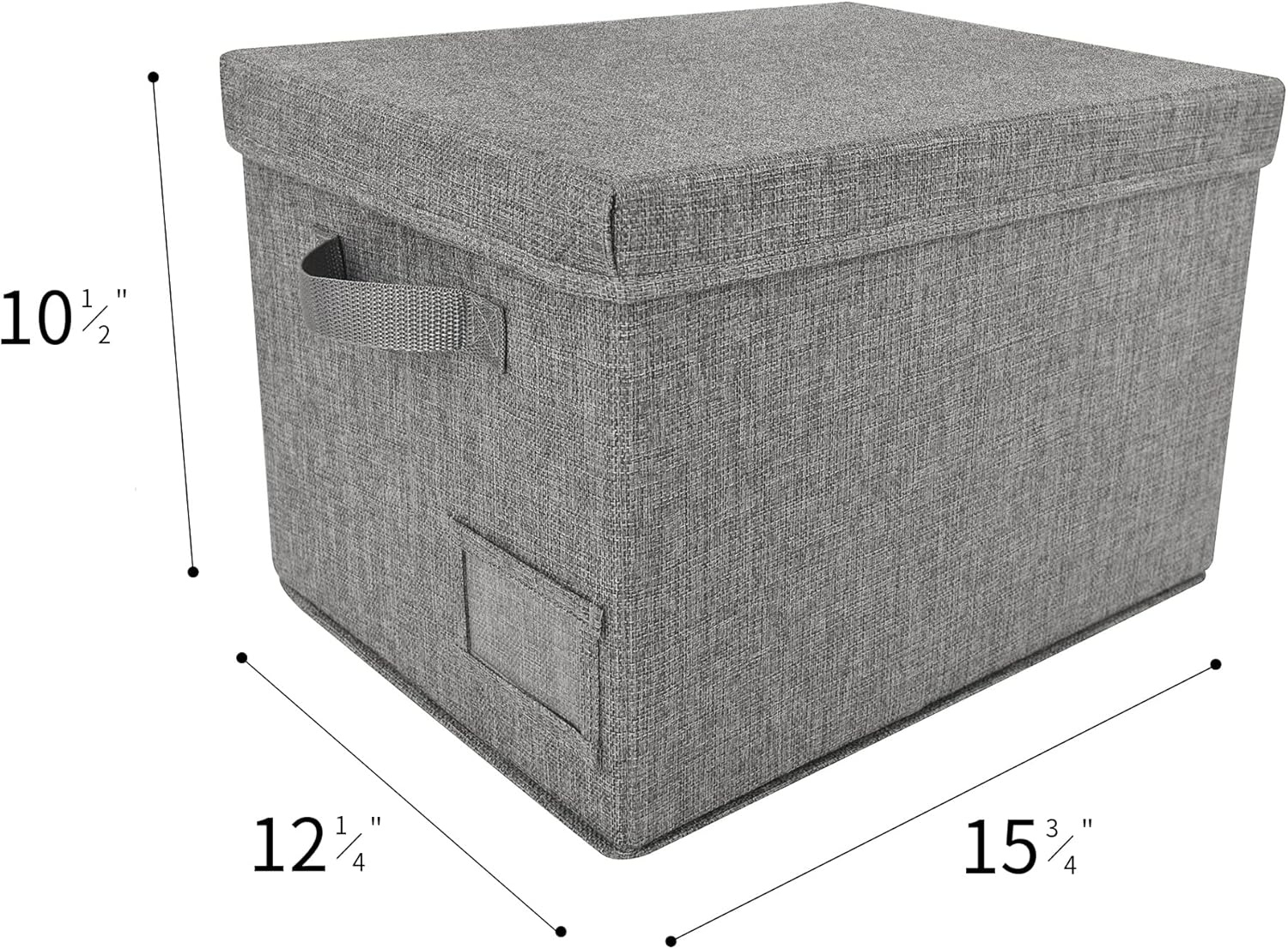 image:imageGRANNY SAYS Storage Basket with Lid Linen Fabric Storage Bins with Label Decorative Storage Boxes Clothes Storage and Organization Memory Keepsake Box 3Pack Medium KhakiampIvoryDark Gray