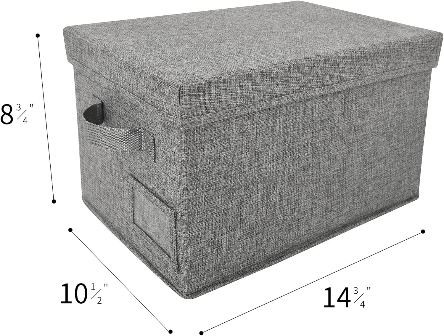 image:imageGRANNY SAYS Storage Basket with Lid Linen Fabric Storage Bins with Label Decorative Storage Boxes Clothes Storage and Organization Memory Keepsake Box 3Pack Medium KhakiampIvoryDark Gray
