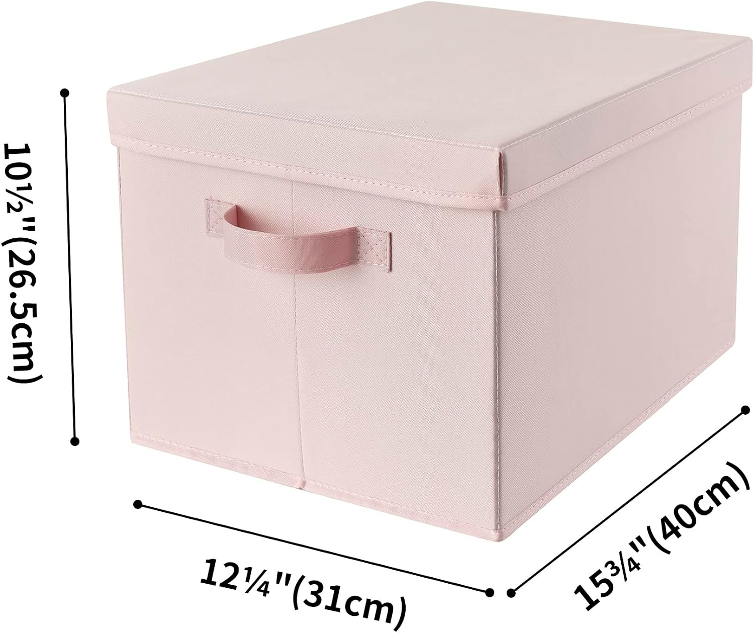 image:imageGRANNY SAYS Storage Basket with Lid Linen Fabric Storage Bins with Label Decorative Storage Boxes Clothes Storage and Organization Memory Keepsake Box 3Pack Medium KhakiampIvoryPink