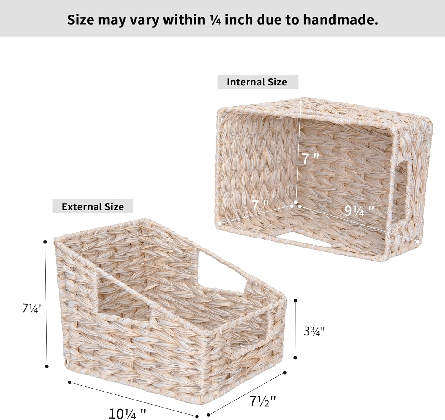 image:imageGRANNY SAYS Wicker Storage Baskets Waterproof Wicker Basket with Handles Trapezoid Woven Storage Bins for Organizing Decorative Basket Brown 2PackButter Milk
