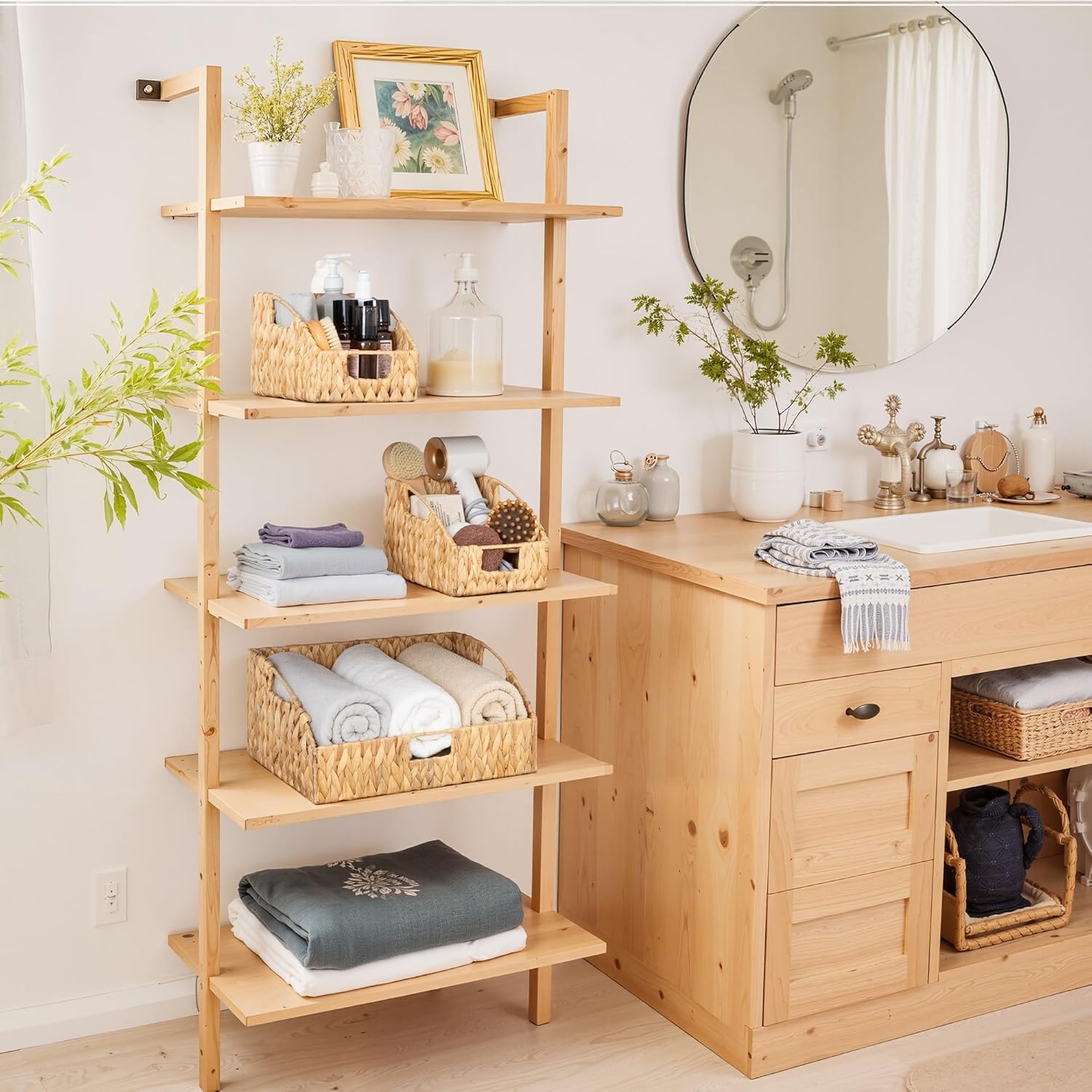 image:imageGRANNY SAYS Wicker Storage Baskets Waterproof Wicker Basket with Handles Trapezoid Woven Storage Bins for Organizing Decorative Basket Brown 2PackWater Hyacinth