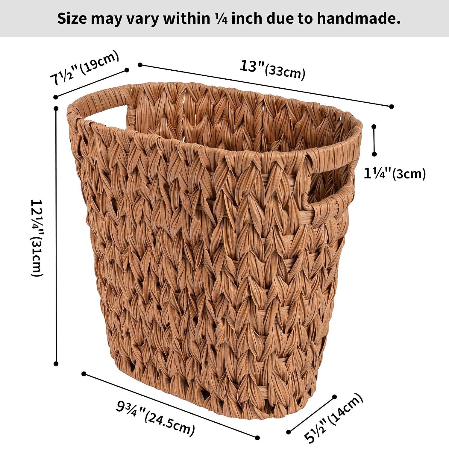 image:imageGRANNY SAYS Wicker Trash Can Waterproof Bathroom Trash Can Wicker Waste Basket for Bathroom Decorative Boho Waste Basket for Bedroom Office 15 Liters4 GallonsCaramel Orange