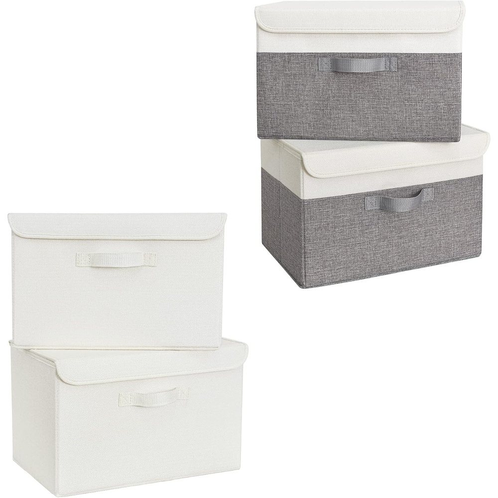 image:imageGRANNY SAYS Bundle of 2Pack Large Storage Bins with Lids amp 2Pack Closet Storage Boxes for Organizing