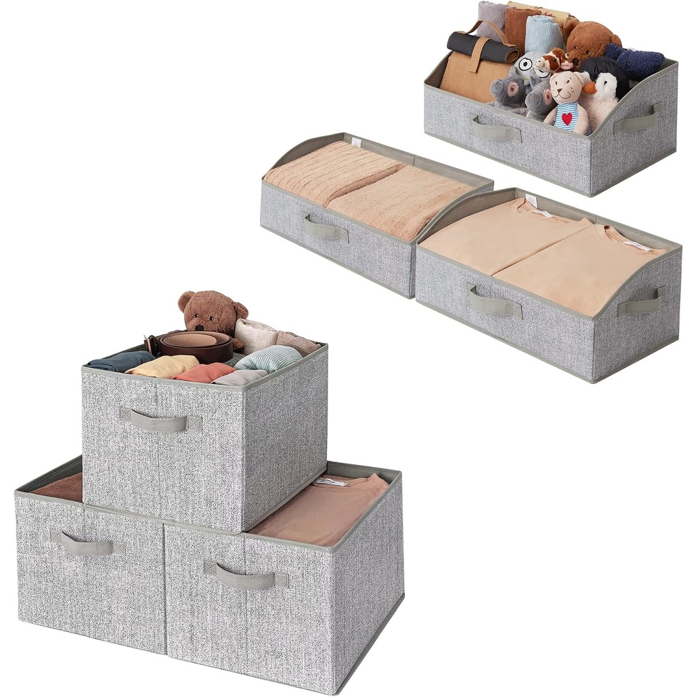 image:imageGRANNY SAYS Bundle of 3Pack Trapezoid Storage Bins for Organizing amp 3Pack Rectangle Lidless Storage Bins
