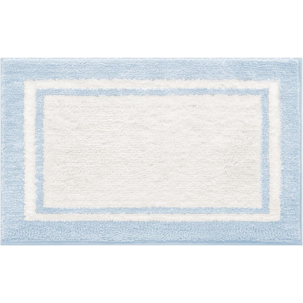 image:imageGRANNY SAYS Checkered Pink Bathroom Rugs Decor 24 x 16 Fluffy Rug Absorbent Microfiber Ultra Soft Bath Mat Washable NonSlip Bath Mats for Bathroom Cute Floor Mat for Tub Shower BedroomBbaby Blue