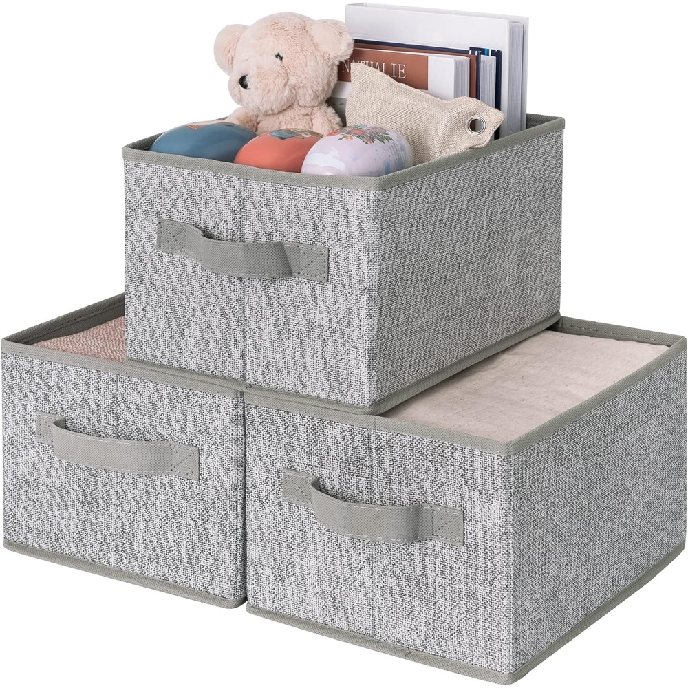 image:imageGRANNY SAYS Closet Storage Bins Storage Baskets for Closet Fabric Bins for Clothes Closet Organizer Bins Gray Medium 3PackAsh Gray