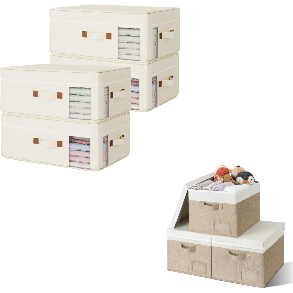 image:imageGRANNY SAYS Clothes Storage Bags 4Pack Storage Bins with Lids 3Pack