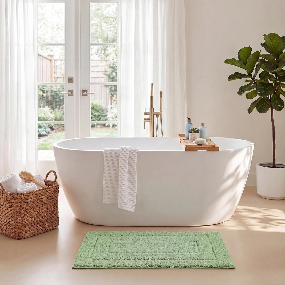 image:imageGRANNY SAYS Gray Bathroom Rugs Bath Mats for Bathroom NonSlip Super Soft and Water Absorbent Microfiber Bath Rugs Machine Wash Dry Bath Rugs for Floor Tub and Shower 16 x 24Green