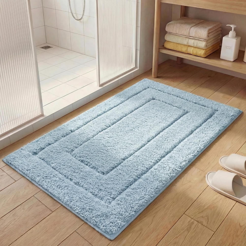 image:imageGRANNY SAYS Gray Bathroom Rugs Bath Mats for Bathroom NonSlip Super Soft and Water Absorbent Microfiber Bath Rugs Machine Wash Dry Bath Rugs for Floor Tub and Shower 16 x 24Baby Blue