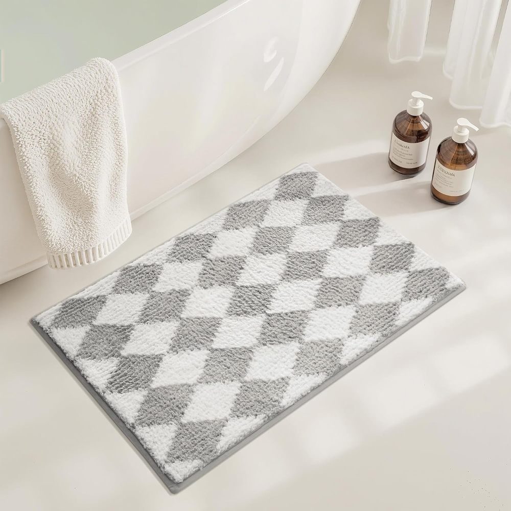image:imageGRANNY SAYS Gray Bathroom Rugs Bath Mats for Bathroom NonSlip Super Soft and Water Absorbent Microfiber Bath Rugs Machine Wash Dry Bath Rugs for Floor Tub and Shower 16 x 24Clight Grey