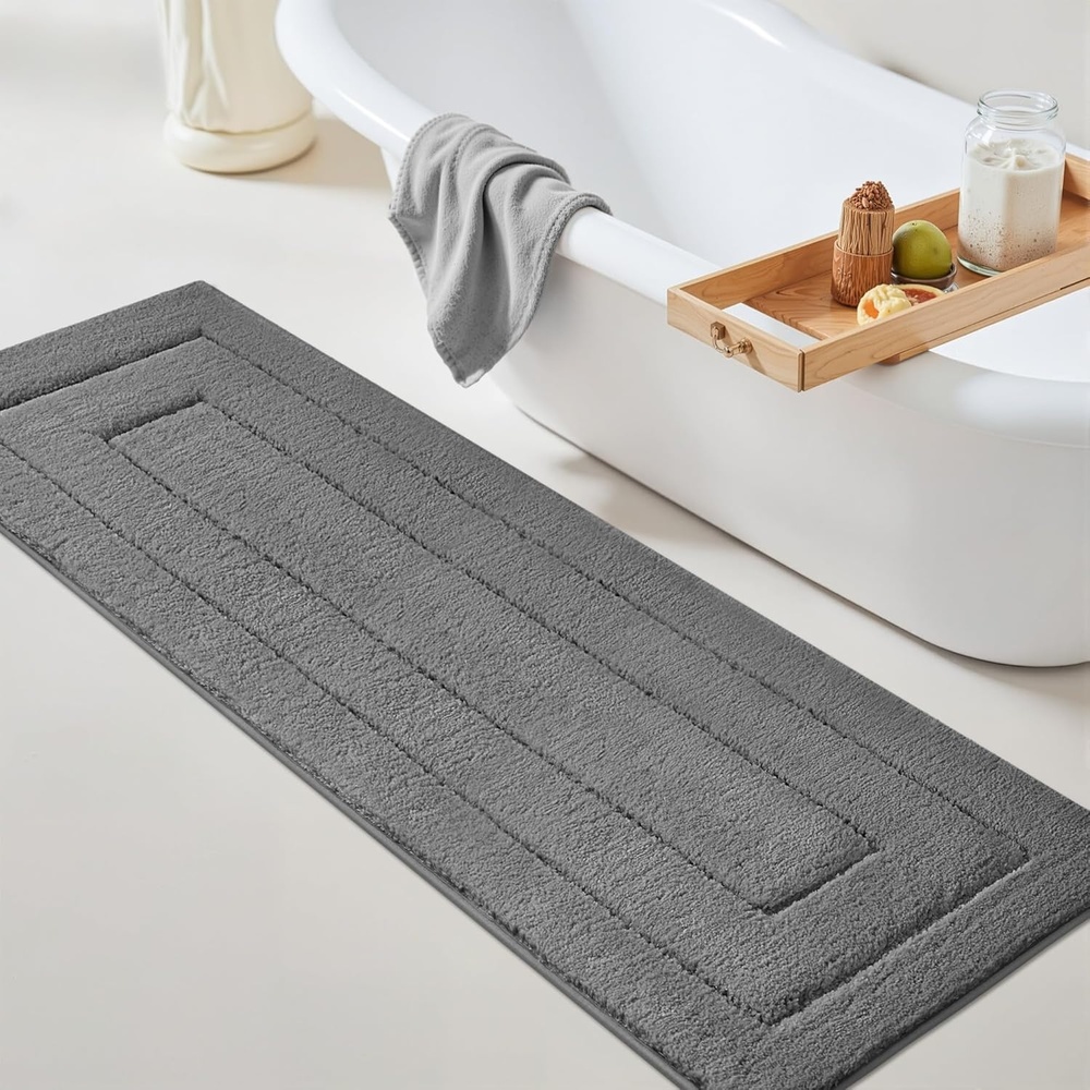 image:imageGRANNY SAYS Gray Bathroom Rugs Bath Mats for Bathroom NonSlip Super Soft and Water Absorbent Microfiber Bath Rugs Machine Wash Dry Bath Rugs for Floor Tub and Shower 16 x 24Deep Grey