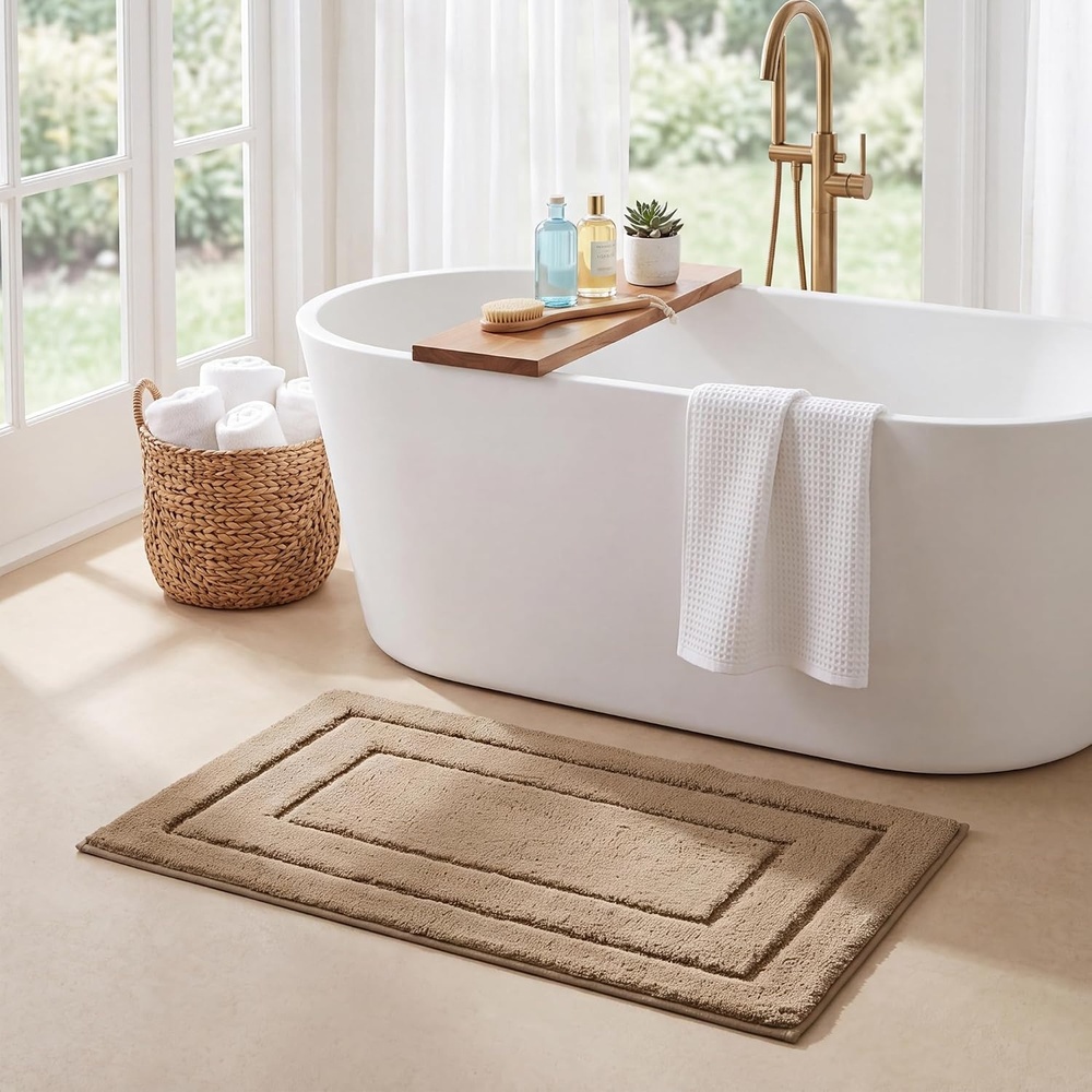 image:imageGRANNY SAYS Gray Bathroom Rugs Bath Mats for Bathroom NonSlip Super Soft and Water Absorbent Microfiber Bath Rugs Machine Wash Dry Bath Rugs for Floor Tub and Shower 16 x 24Champagne