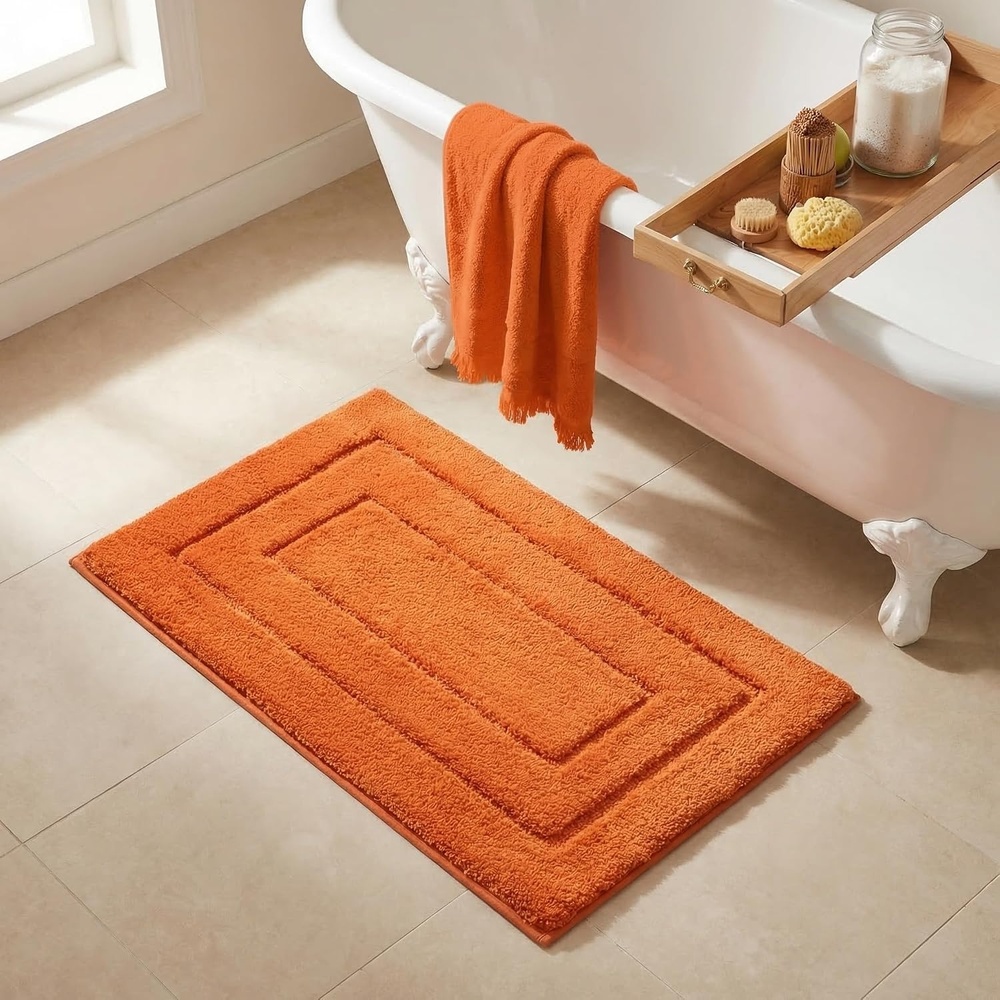 image:imageGRANNY SAYS Gray Bathroom Rugs Bath Mats for Bathroom NonSlip Super Soft and Water Absorbent Microfiber Bath Rugs Machine Wash Dry Bath Rugs for Floor Tub and Shower 16 x 24Orange
