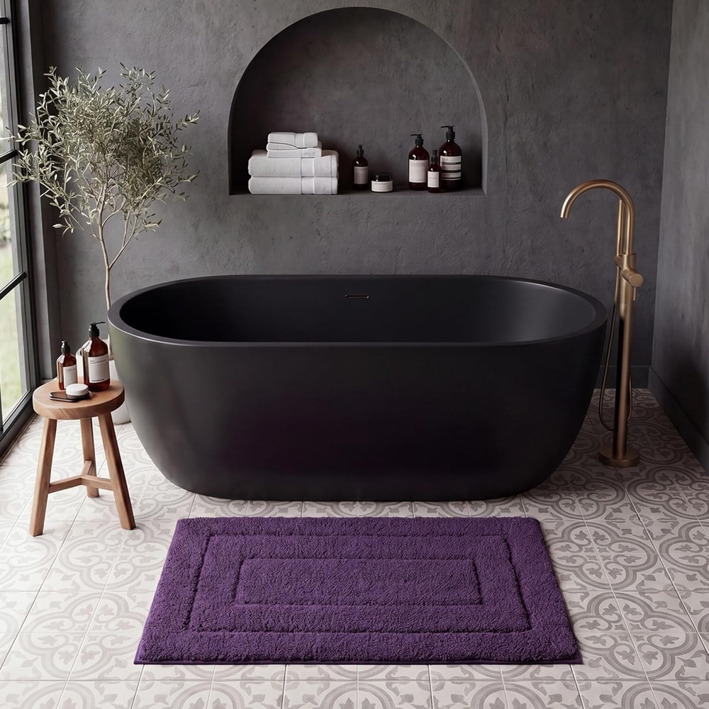 image:imageGRANNY SAYS Gray Bathroom Rugs Bath Mats for Bathroom NonSlip Super Soft and Water Absorbent Microfiber Bath Rugs Machine Wash Dry Bath Rugs for Floor Tub and Shower 16 x 24Purple