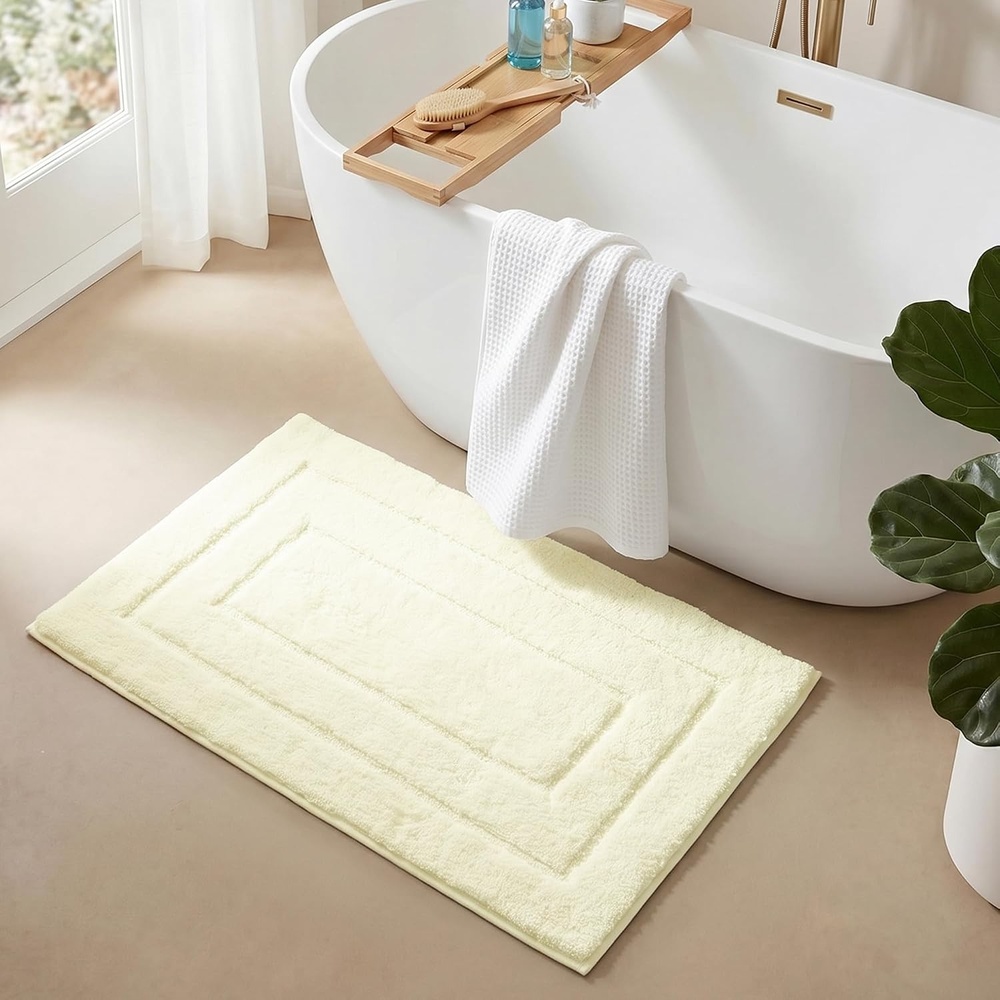 image:imageGRANNY SAYS Gray Bathroom Rugs Bath Mats for Bathroom NonSlip Super Soft and Water Absorbent Microfiber Bath Rugs Machine Wash Dry Bath Rugs for Floor Tub and Shower 16 x 24Cream White