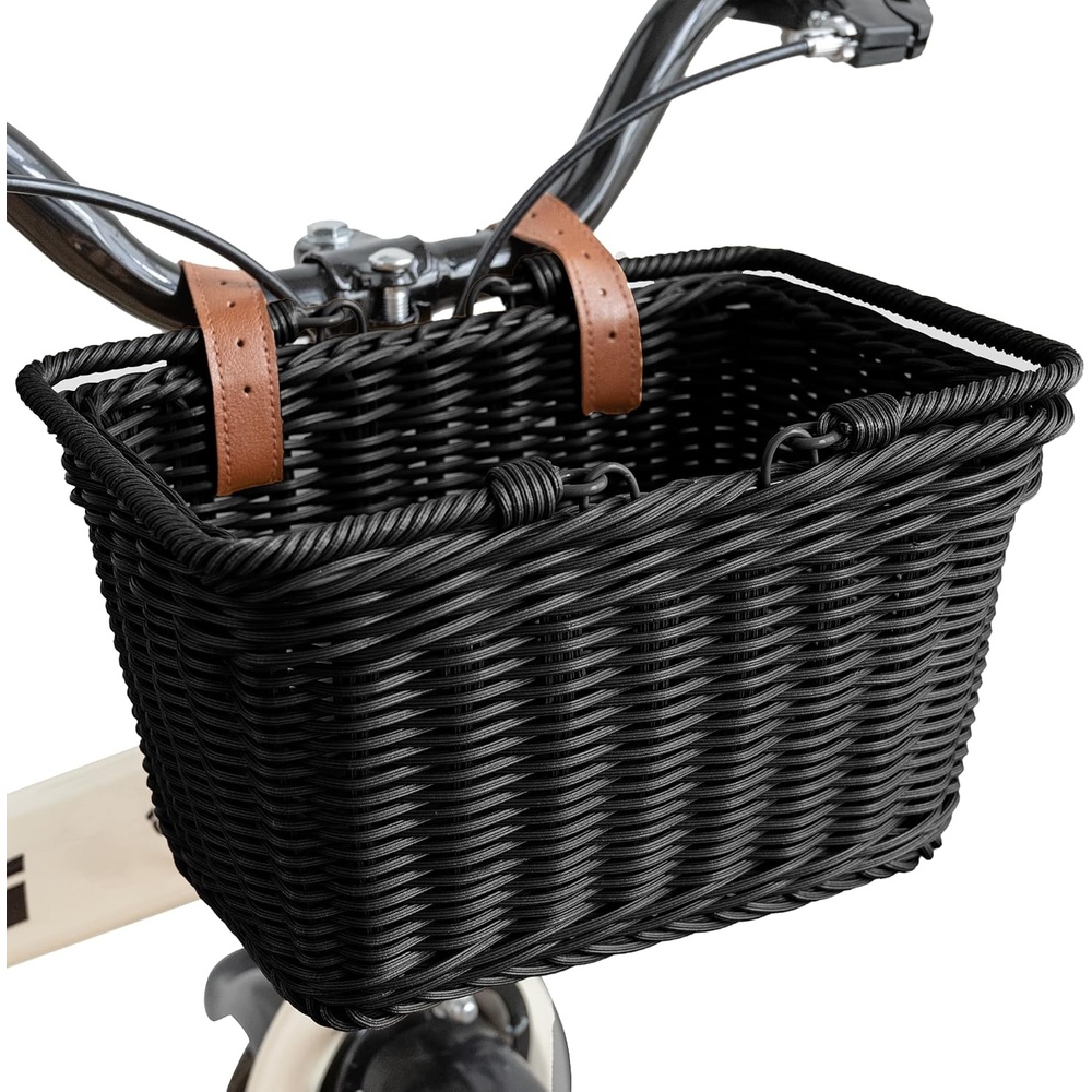 image:imageGRANNY SAYS Kids Bike Basket Front Bicycle Bike Baskets for Kids Small Wicker Bike Basket for Boys and Girls Small Wicker Basket for Bike 1PackBlack