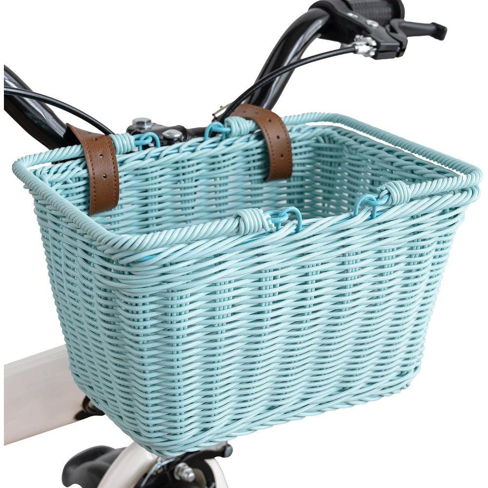 image:imageGRANNY SAYS Kids Bike Basket Front Bicycle Bike Baskets for Kids Small Wicker Bike Basket for Boys and Girls Small Wicker Basket for Bike 1PackLight Blue