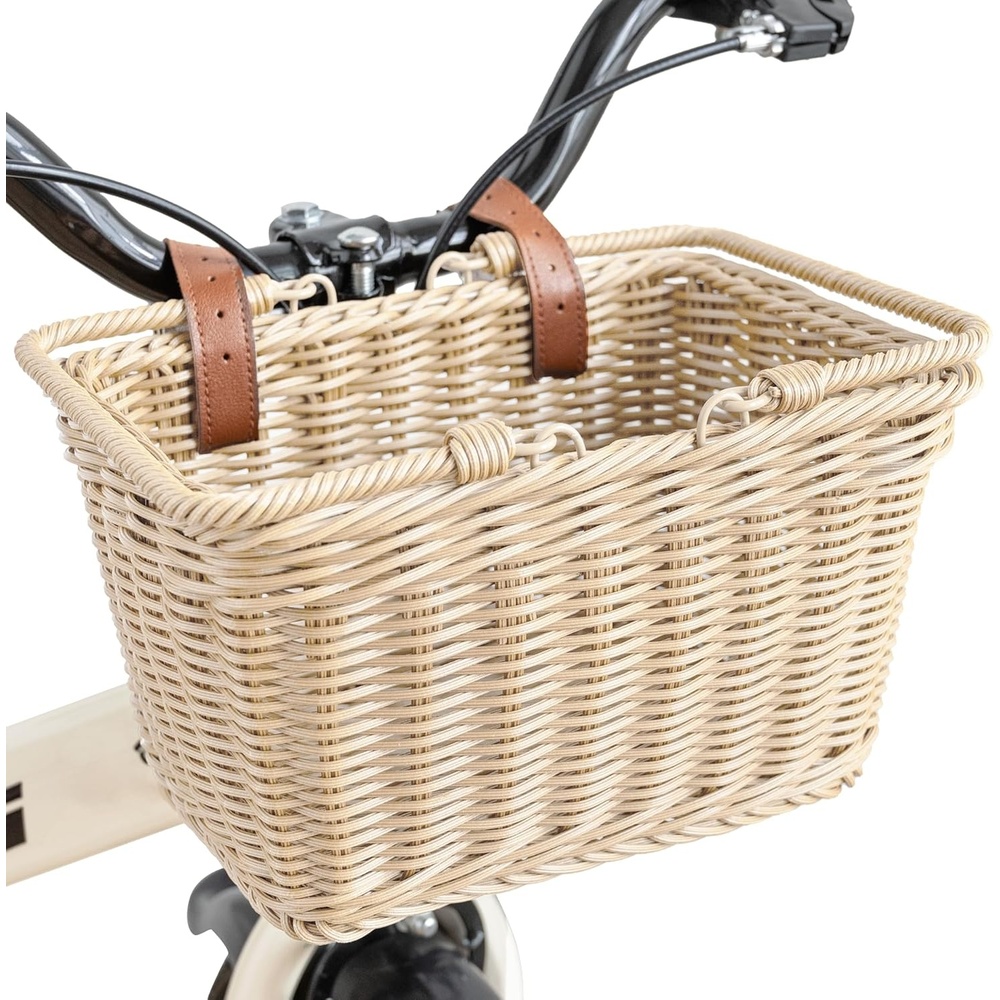 image:imageGRANNY SAYS Kids Bike Basket Front Bicycle Bike Baskets for Kids Small Wicker Bike Basket for Boys and Girls Small Wicker Basket for Bike 1PackOatmeal