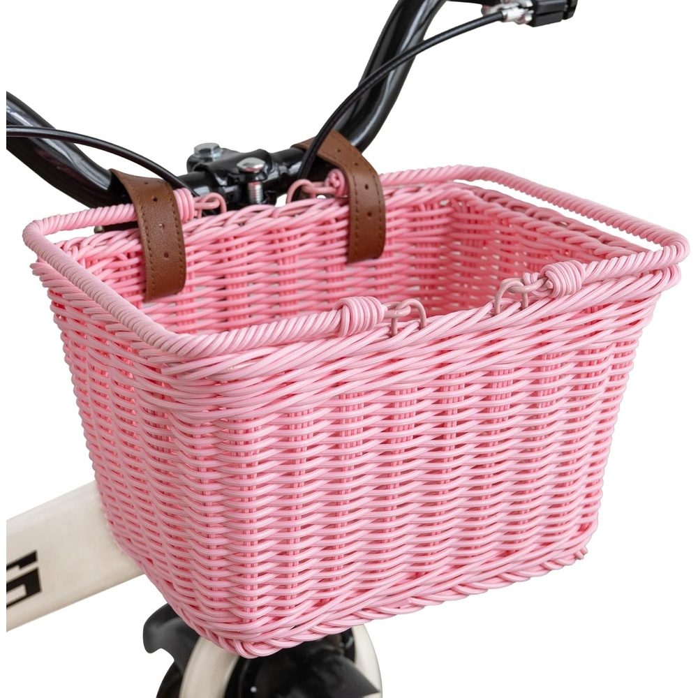 image:imageGRANNY SAYS Kids Bike Basket Front Bicycle Bike Baskets for Kids Small Wicker Bike Basket for Boys and Girls Small Wicker Basket for Bike 1PackPink