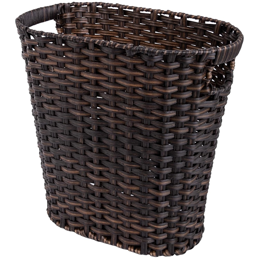 image:imageGRANNY SAYS Wicker Trash Can Waterproof Bathroom Trash Can Wicker Waste Basket for Bathroom Decorative Boho Waste Basket for Bedroom Office 15 Liters4 GallonsDark Brown