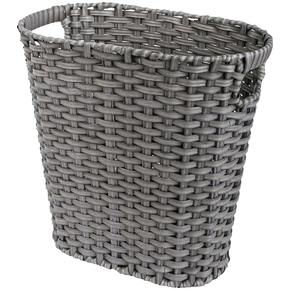 image:imageGRANNY SAYS Wicker Trash Can Waterproof Bathroom Trash Can Wicker Waste Basket for Bathroom Decorative Boho Waste Basket for Bedroom Office 15 Liters4 GallonsDark Gray