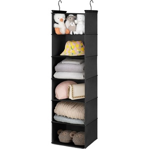 image:imageGRANNY SAYS 3Shelf Hanging Closet Organizer and Storage Collapsible Hanging Closet Shelves Hanging Organizer for Closet amp RV Gray 29  H X 12 W X 12 D 1Pack6shelf Black